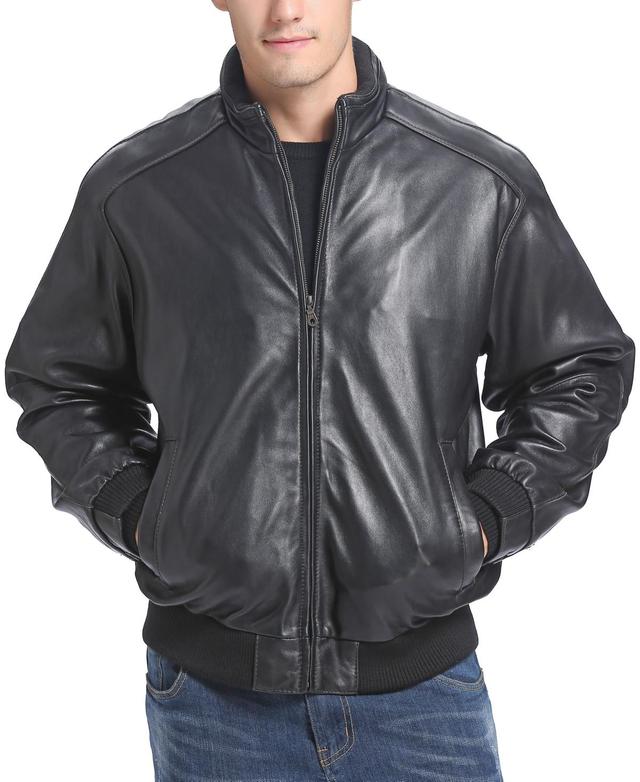 Bgsd Men City Leather Bomber Jacket Product Image