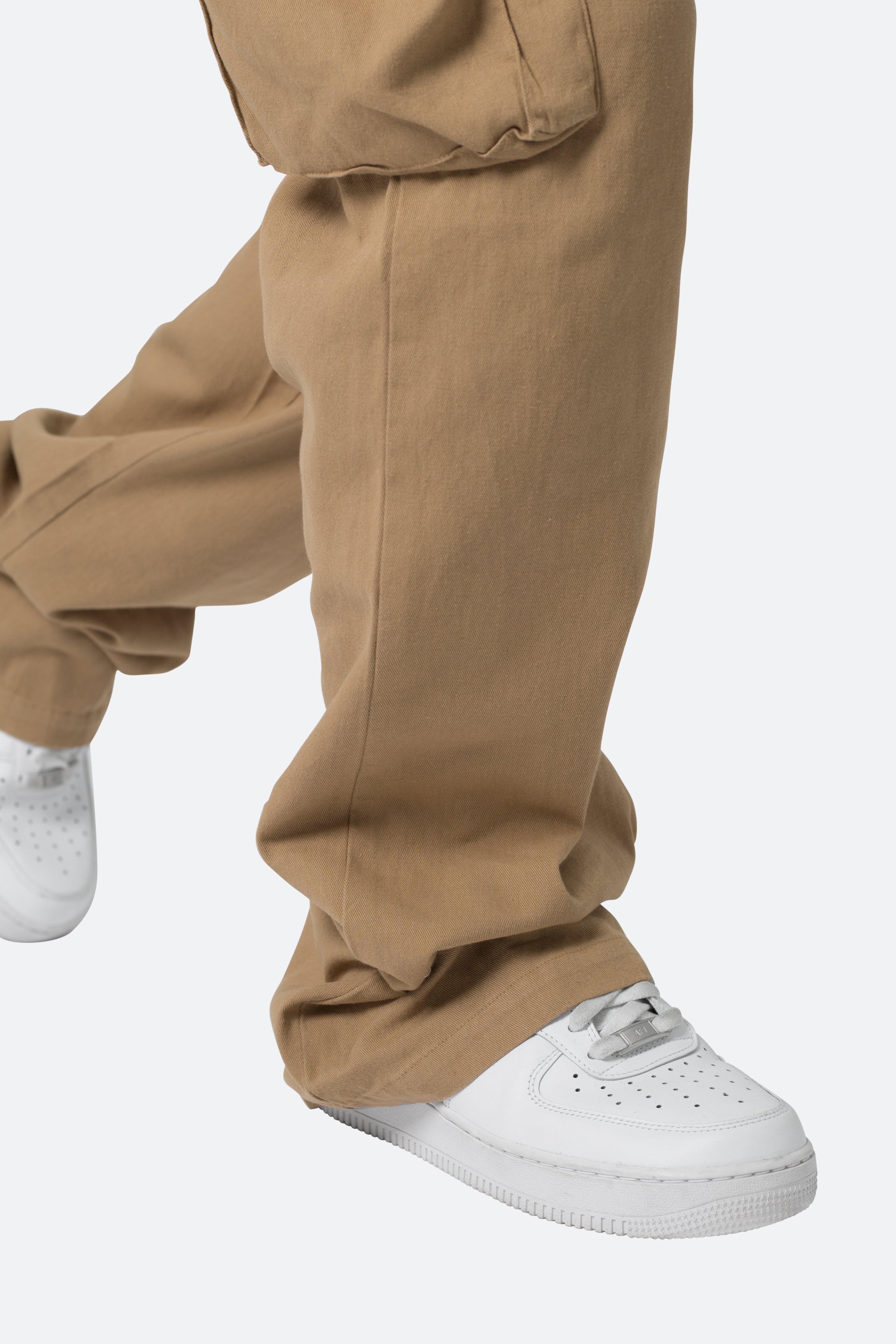 Drawcord Flare Cargo Pants - Khaki Product Image