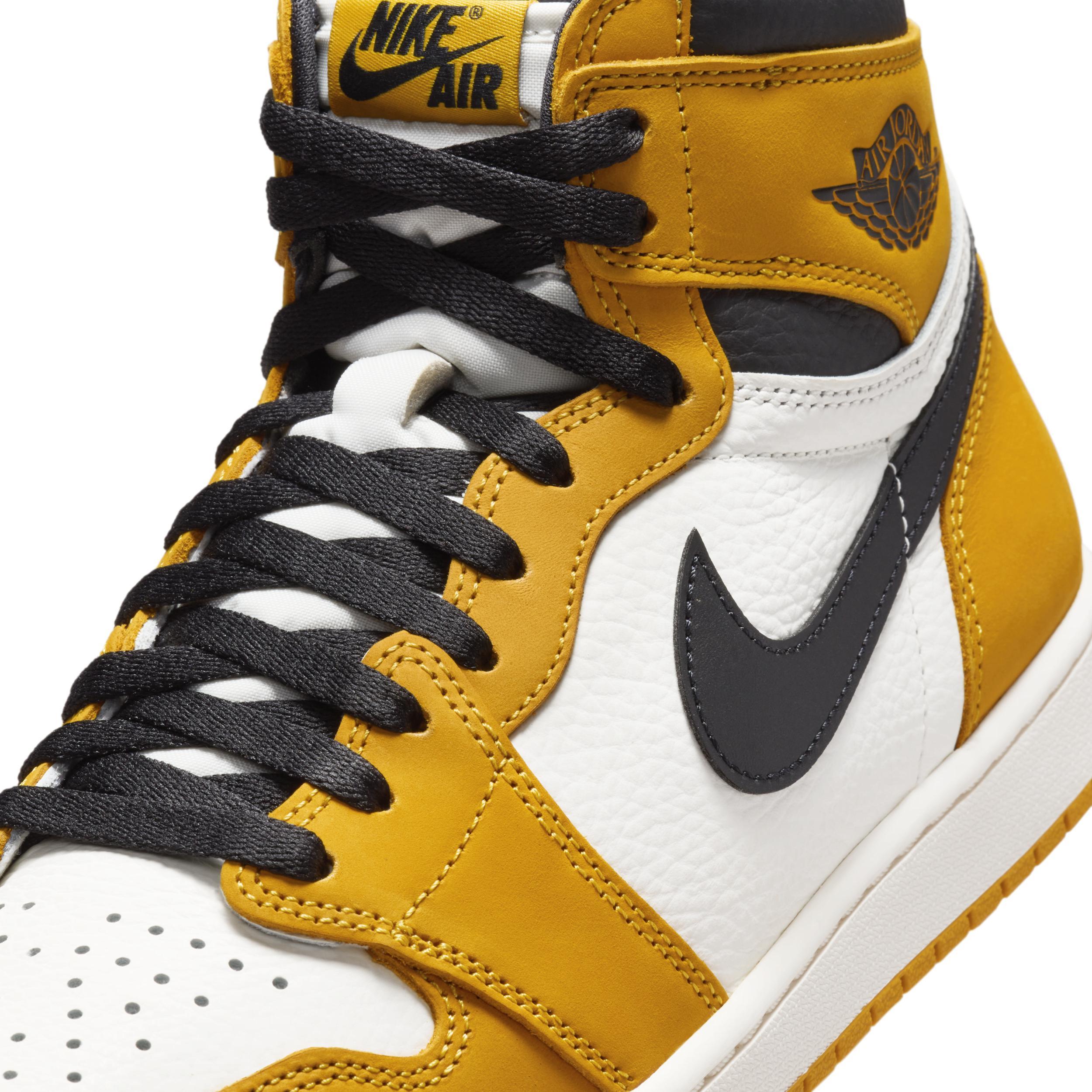 Jordan Mens Jordan Retro 1 Hi OG RMSTD - Mens Basketball Shoes Yellow Ochre/Black/Sail Product Image