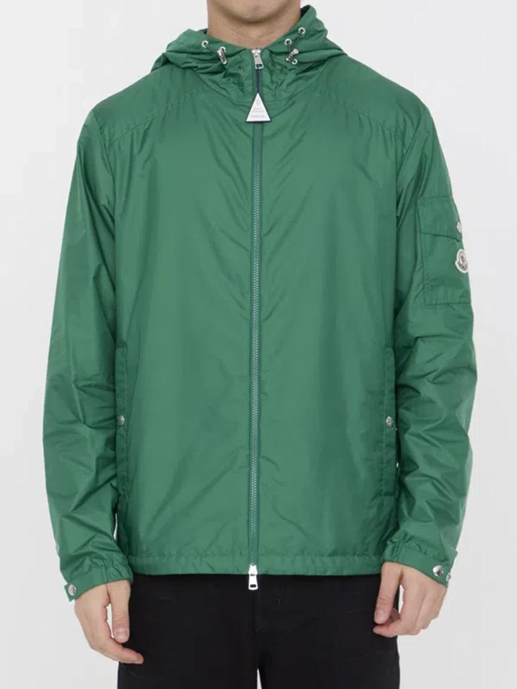 MONCLER Etiache Sleeve-pocket Technical Shell Jacket In Green Product Image