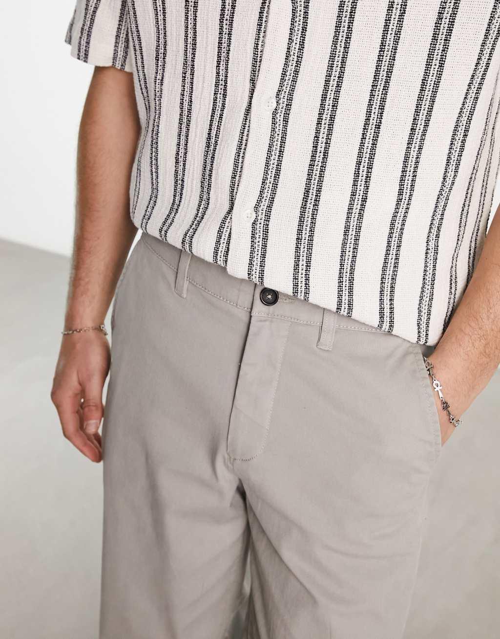 ADPT wide fit chinos in light gray  Product Image