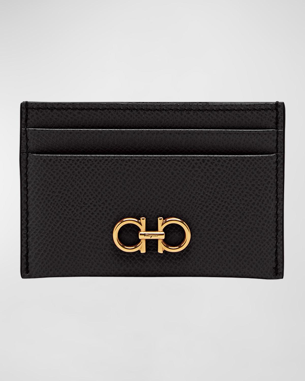 FERRAGAMO Double Gancio Leather Card Case Product Image