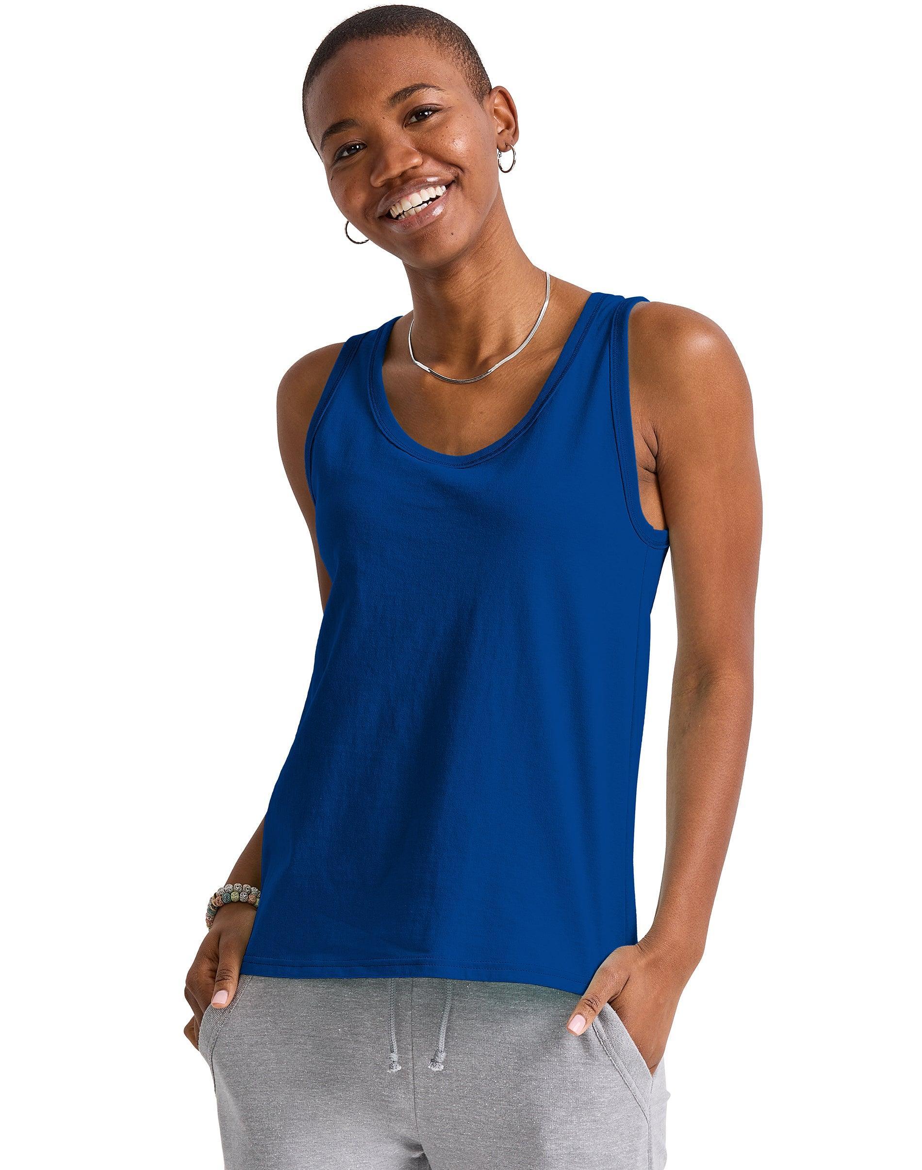 Hanes Essentials Womens Cotton Tank Black M Product Image