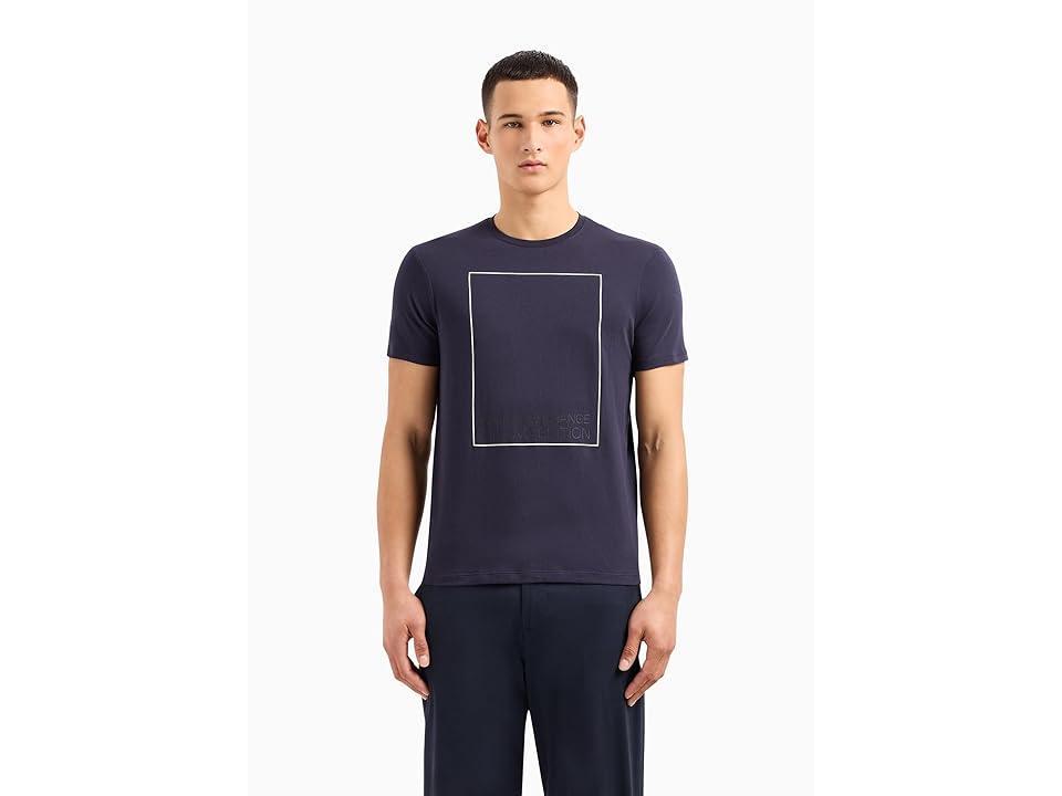 Armani Exchange Limited Edition Milano Edition Regular Fit Cotton Box Logo Tee (Night Sky) Men's T Shirt Product Image