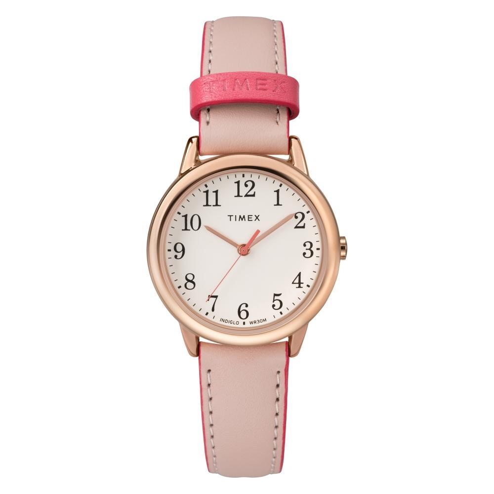 Womens Timex Easy Reader Watch with Leather Strap - Pink TW2R62800JT Product Image