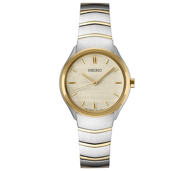 Seiko Womens Essentials Champagne Dial Two Tone Stainless Steel Watch Gold Silver Product Image