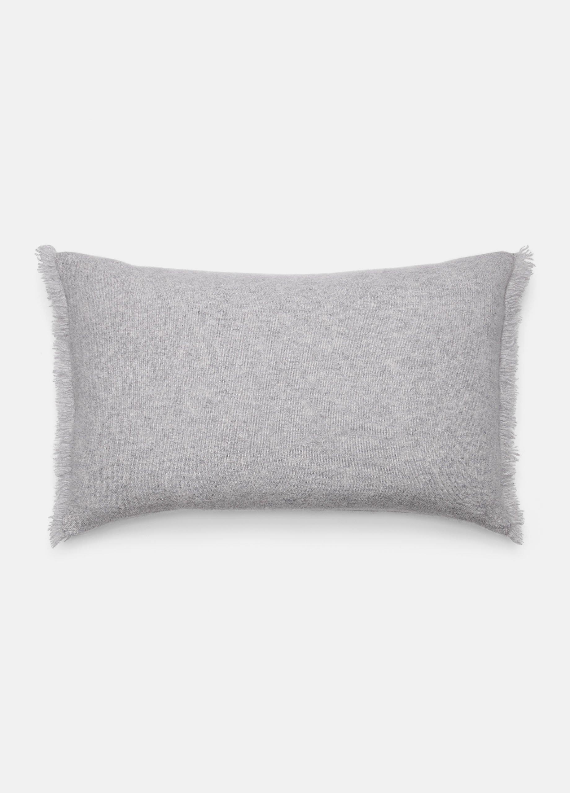 Womens Cashmere Reverse Jersey Rectangle Pillow, Heather Grey Vince Product Image