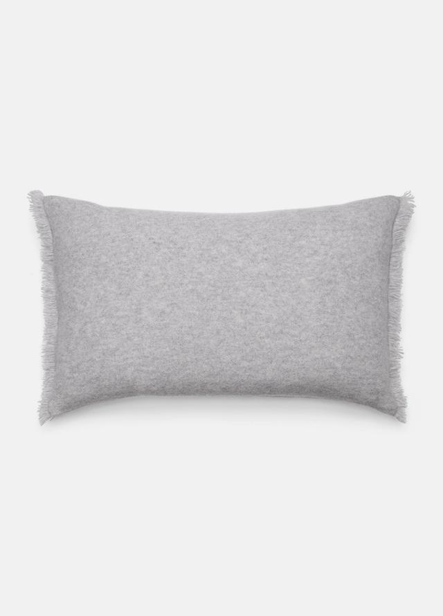 Womens Cashmere Reverse Jersey Rectangle Pillow, Heather Grey Vince Product Image