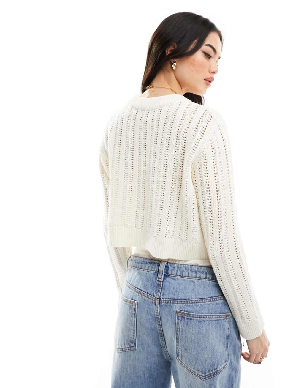 ASOS DESIGN crew neck crop sweater Product Image