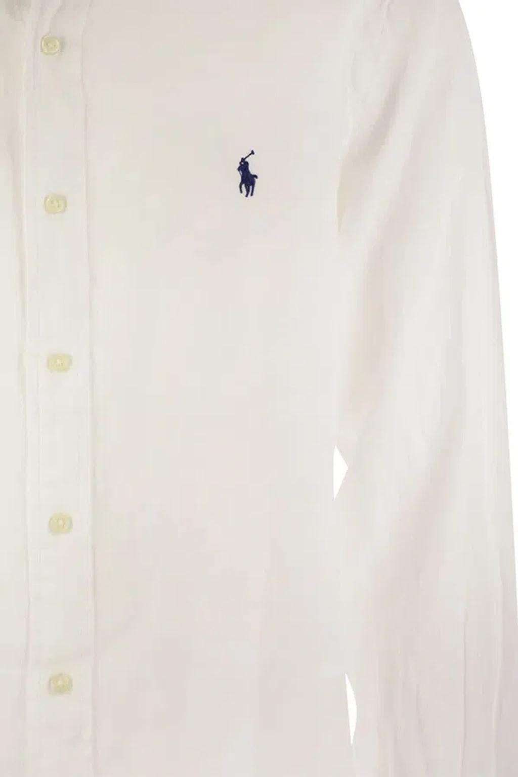 Custom-fit Linen Shirt In White Product Image