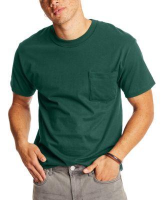 Mens Hanes Beefy-T 2-Pack Pocket T-Shirt Grey Heather Product Image