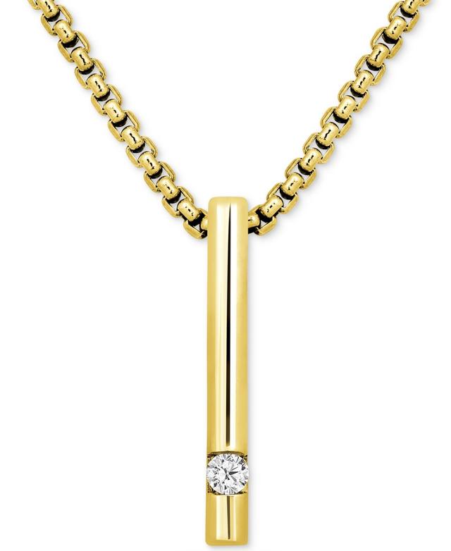 Mens Diamond Solitaire Vertical Bar 22 Pendant Necklace (1/10 ct. t.w.) Product Image