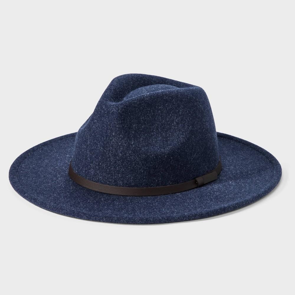 Mens Recycled Polyester Wool Panama Hat - Goodfellow & Co Heathered Blue M/L Product Image