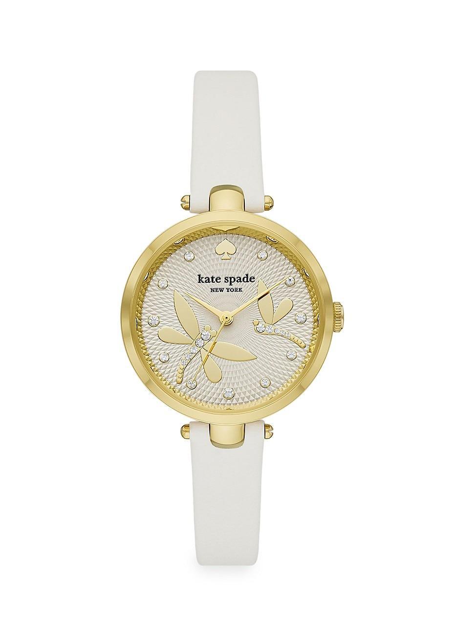 kate spade new york holland mother of pearl leather strap watch, 34mm Product Image