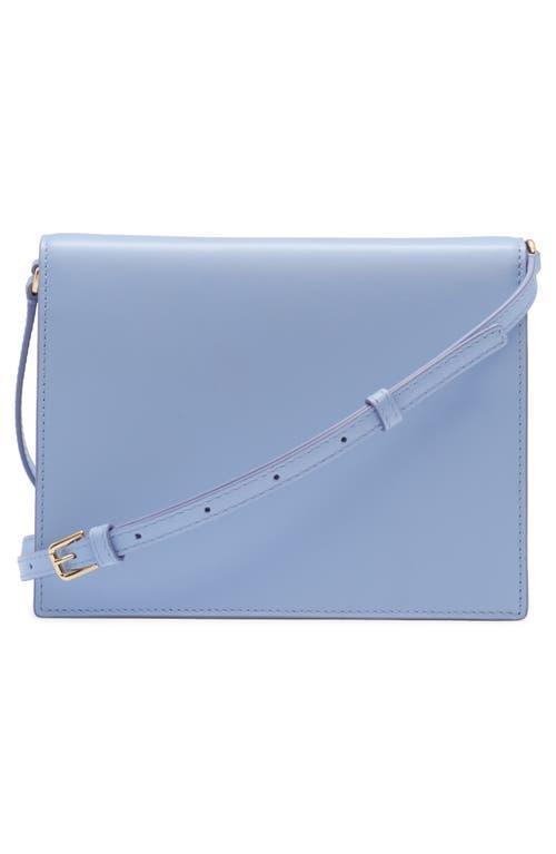 Dolce&gabbana Dg Logo Flap Leather Crossbody Bag In Light Blue Product Image