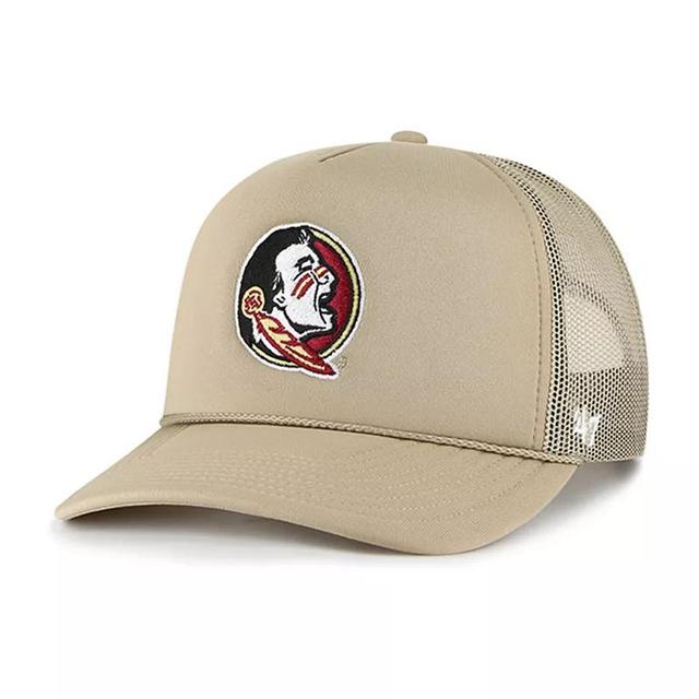 Mens 47 Brand Khaki Florida State Seminoles Foam Front Mesh Trucker Snapback Hat Product Image