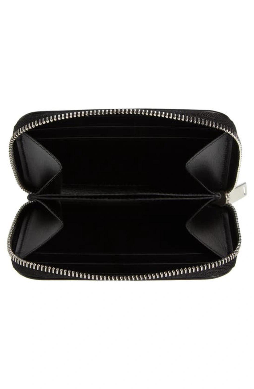 FERRAGAMO Classic Leather Zip Card Holder In Nero Product Image