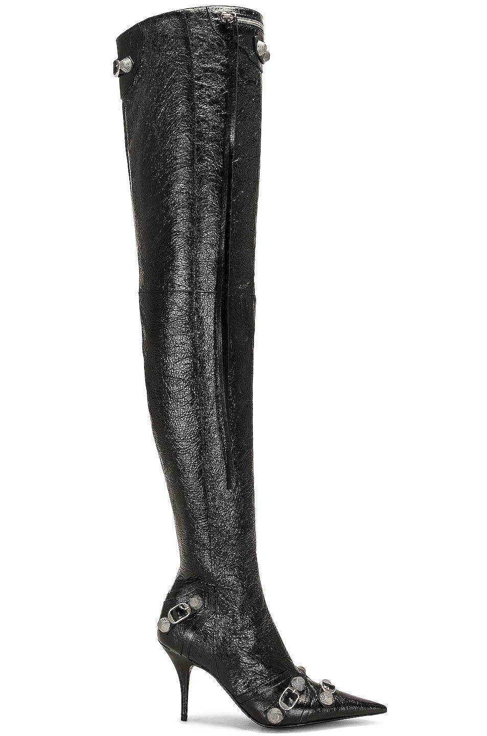 Balenciaga Cagole Over the Knee Boot in Black Product Image