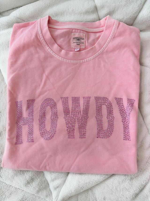 PINK RHINESTONE HOWDY TEE Product Image