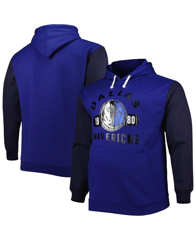 Mens Fanatics Branded /Navy Dallas Mavericks Big & Tall Bold Attack Pullover Hoodie Product Image