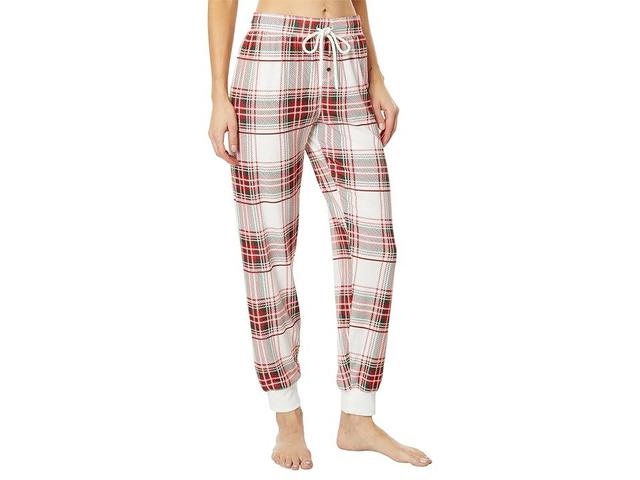 P.J. Salvage Joyful Spirits Plaid Joggers (Ivory) Women's Pajama Product Image