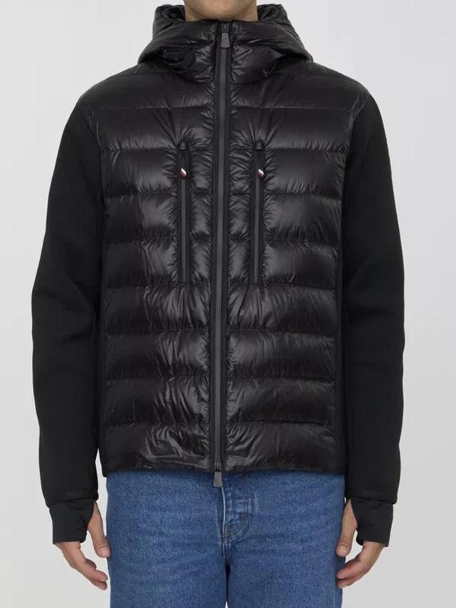 MONCLER Padded Hooded Cardigan In Black Product Image