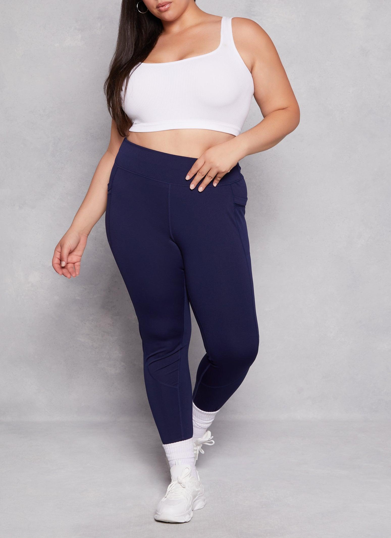 Womens Plus Size Mesh Pocket Detail Leggings Product Image