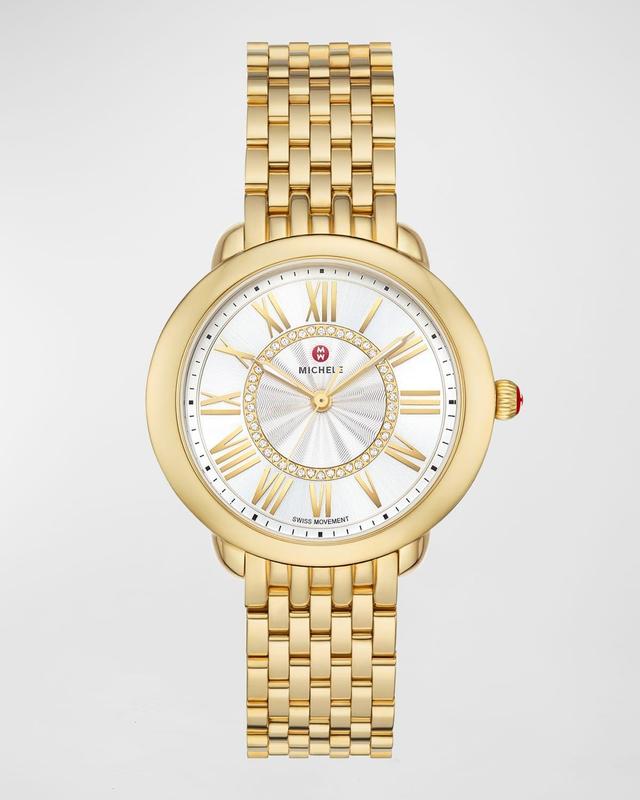 Womens Serein Mid 18K-Gold-Plated Stainless Steel & Diamond Bracelet Watch Product Image