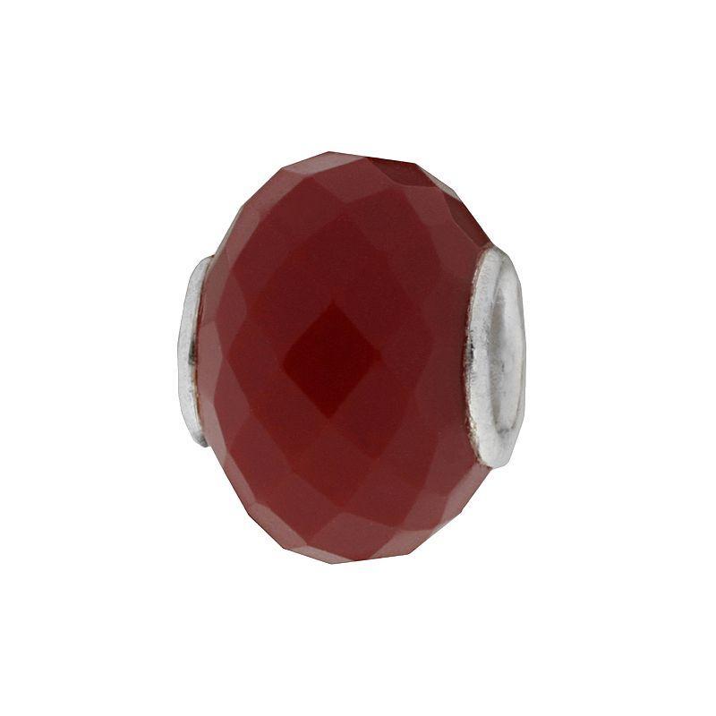 Individuality Beads Sterling Silver Multifaceted Glass Bead, Womens, Red Product Image