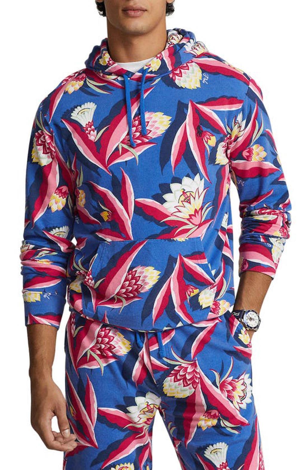 Mens Floral French Terry Hoodie Product Image