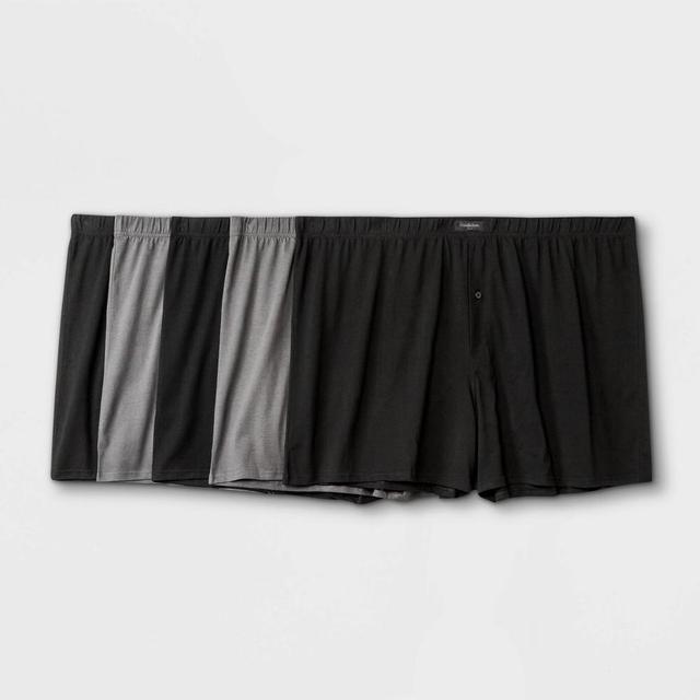 Mens Big & Tall Knit Boxers 5pk - Goodfellow & Co Black/Gray 3XL Product Image