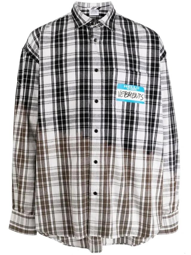 My Name Is Checked Shirt In White Check Product Image