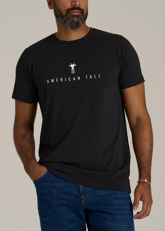 Logo Tee for Tall Men in Black Product Image