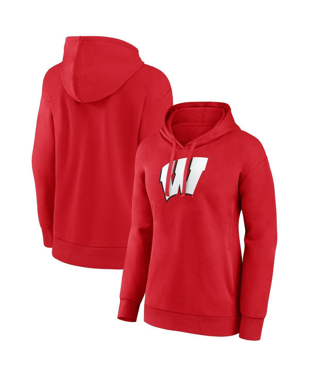 Womens Fanatics Branded Red Wisconsin Badgers Evergreen Pullover Hoodie Product Image