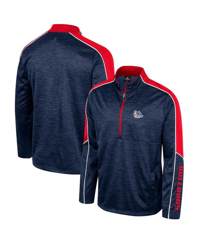 Colosseum Mens Navy Gonzaga Bulldogs Marled Half-Zip Jacket Product Image