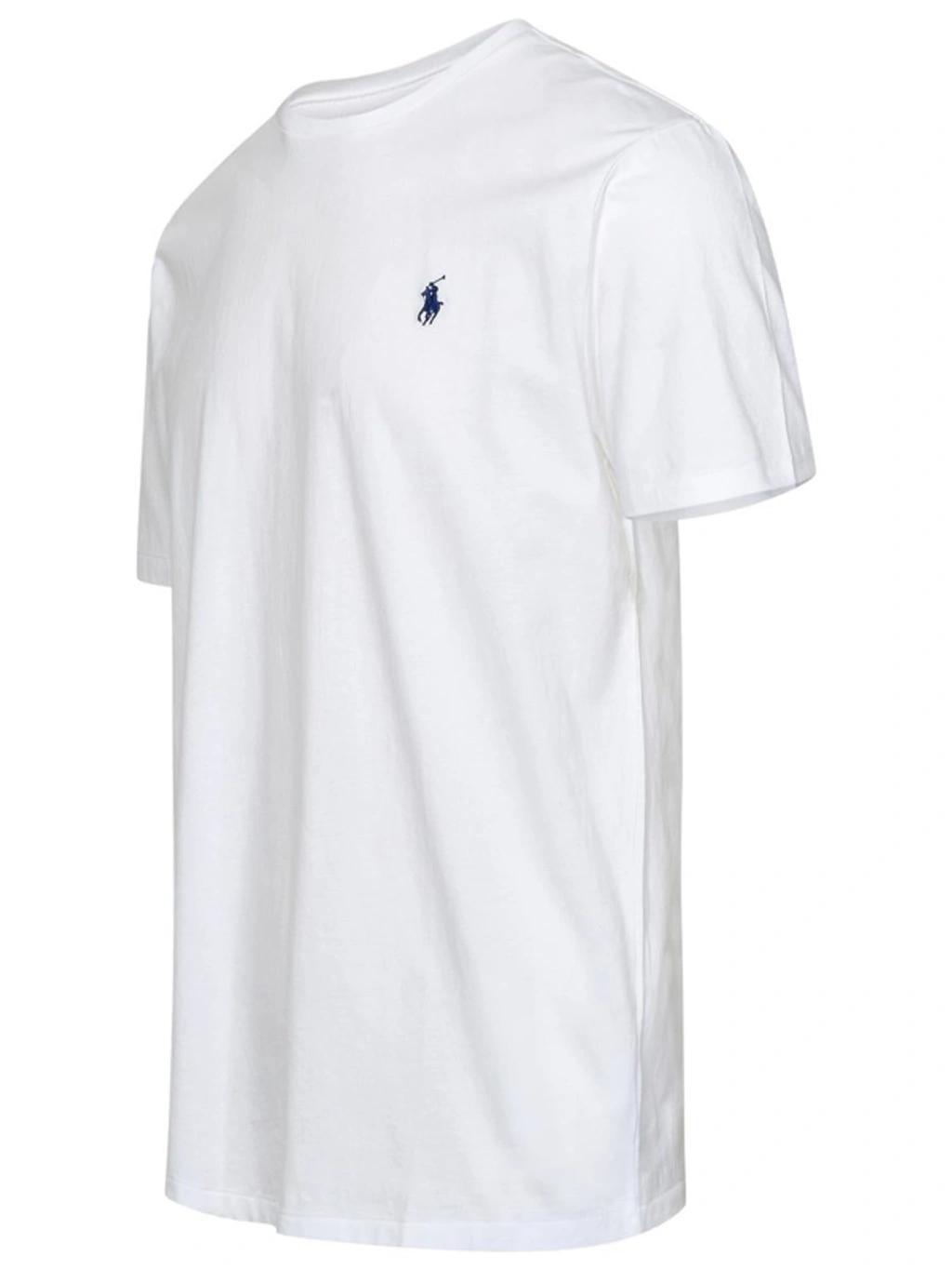 POLO RALPH LAUREN Logo Embroidered Cotton Jersey T-shirt In White Product Image