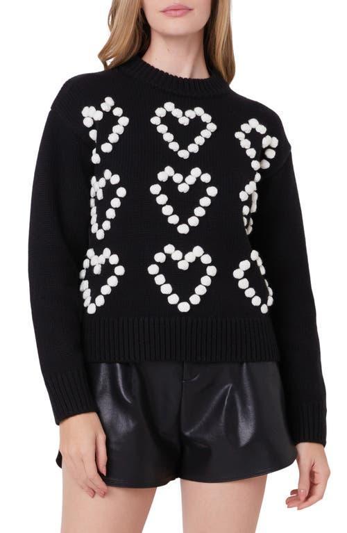 English Factory Pompom Heart Mock Neck Sweater Product Image