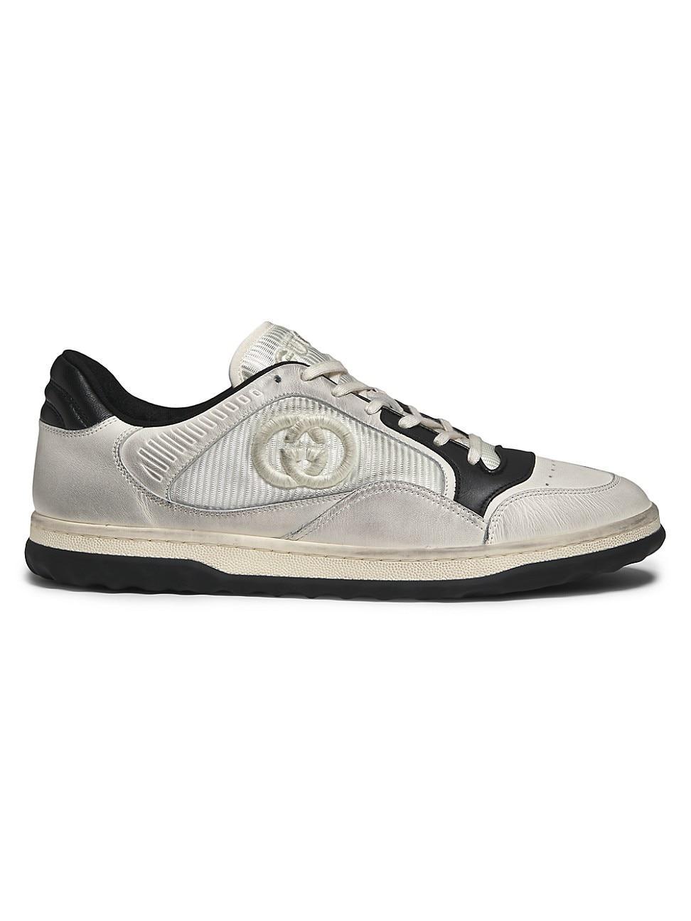 Mens Mac 80 Embroidered GG Leather Low Top Sneakers Product Image