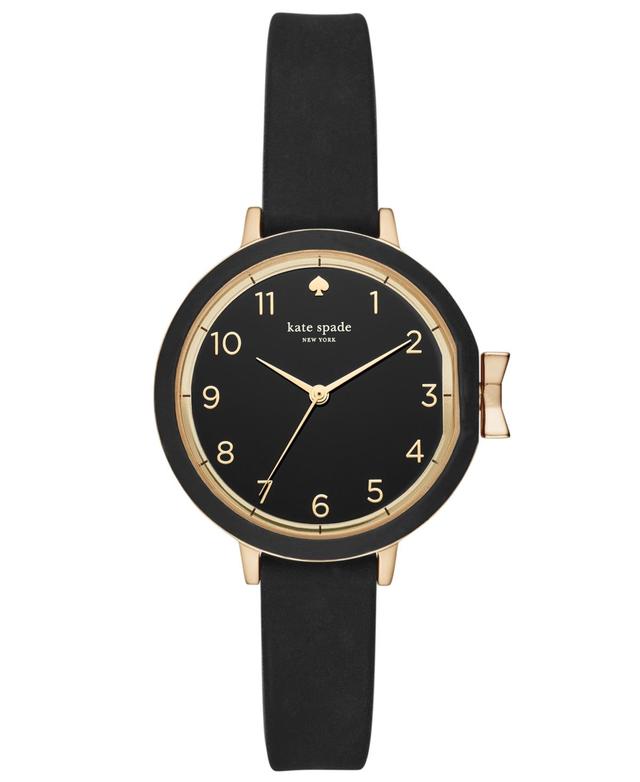 kate spade new york Womens Park Row Black Silicone Strap Watch 34mm Product Image