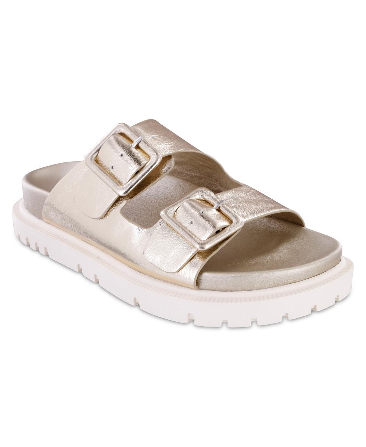 Mia Womens Gen Double Buckle Flat Slide Sandals Product Image