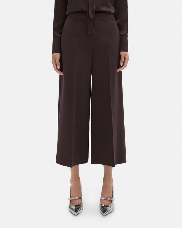 Cropped Wide-Leg Pant in Double Weave Product Image