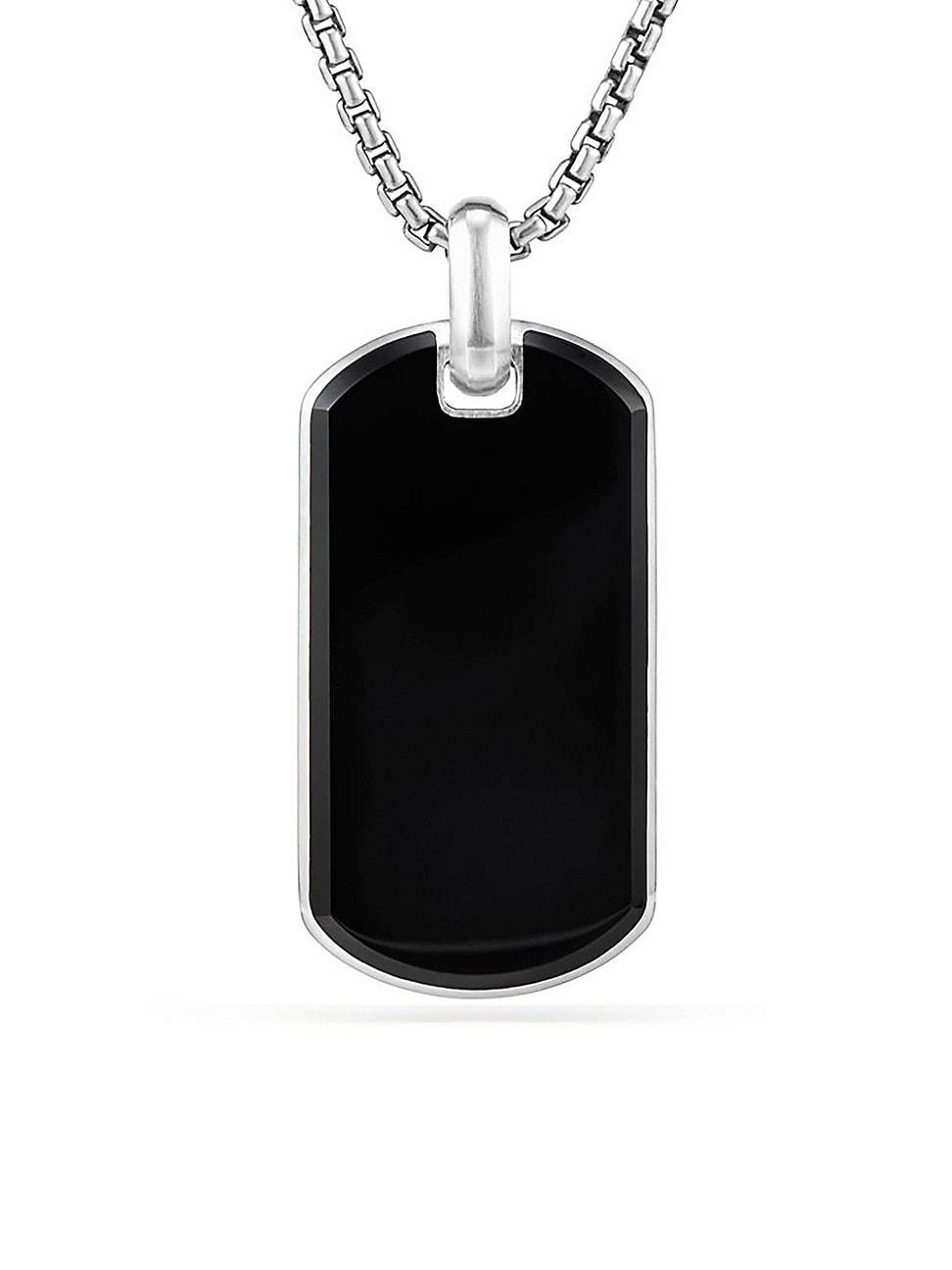 Mens Chevron Tag in Sterling Silver Product Image