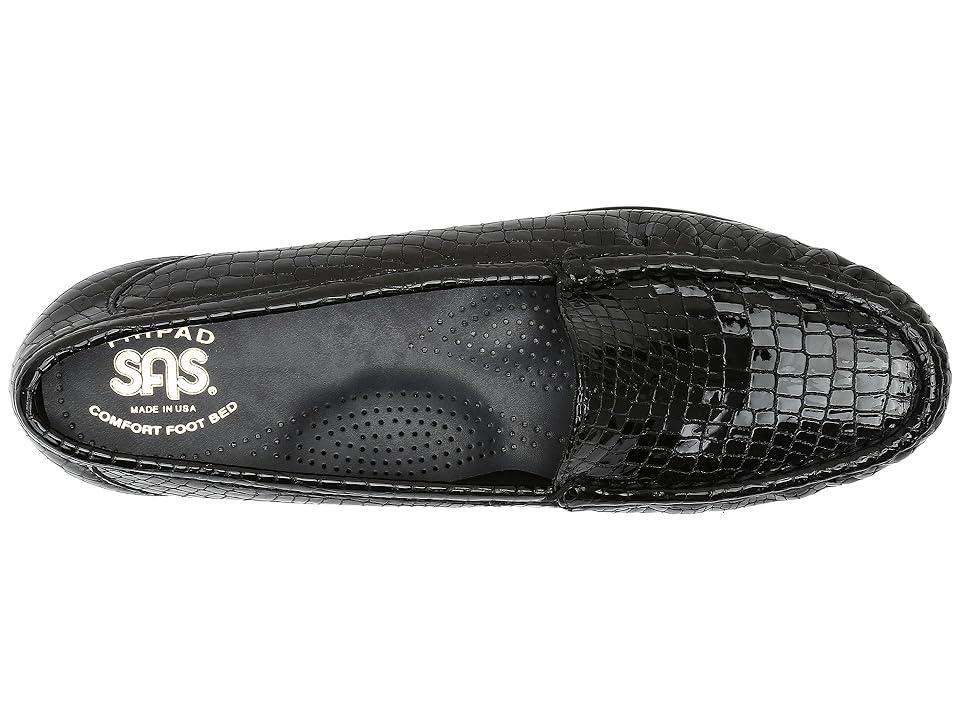 SAS Simplify Crocodile Embossed Leather Moccasin Loafers Product Image