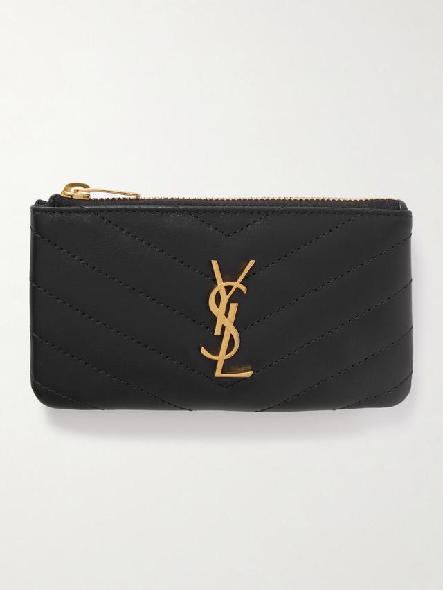 SAINT LAURENT Cassandre Quilted Leather Wallet In Black Product Image