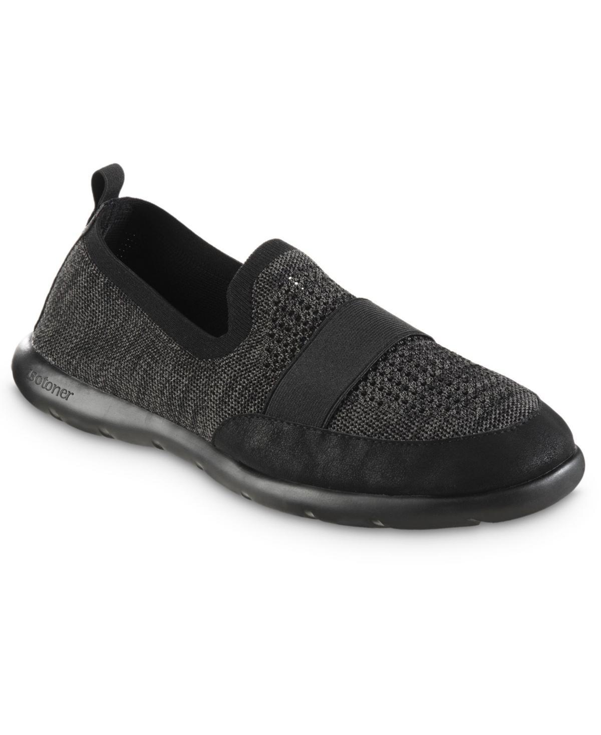 isotoner Mens Zenz Recycled Knit Closed Back Shoes Dark Grey Product Image