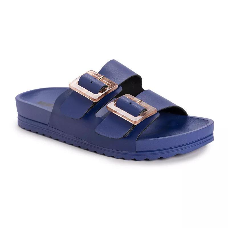 MUK LUKS Grand Cayman Womens Slide Sandals Blue Product Image