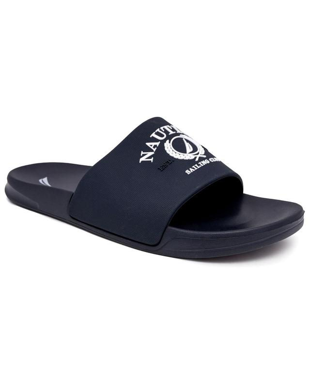 Nautica Mens Porter 3 Pool Slip On Slides - Black Product Image