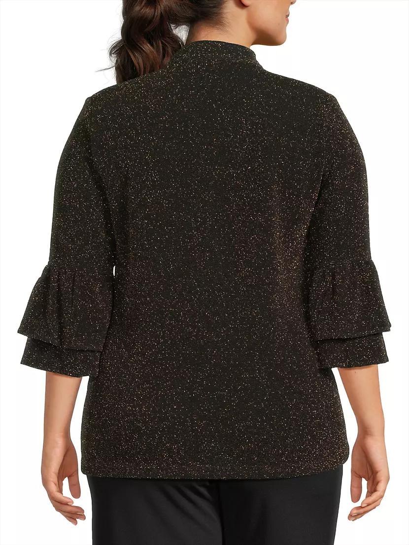 Shimmer Flounce-Sleeve Jacket Product Image