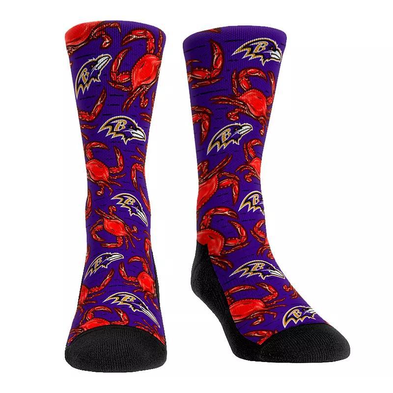 Rock Em Socks Baltimore Ravens Localized Food Crew Socks, Mens Product Image