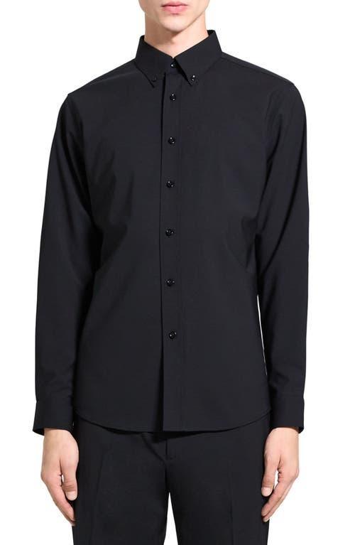 Theory Hugh Stretch Virgin Wool Button-Down Shirt Product Image